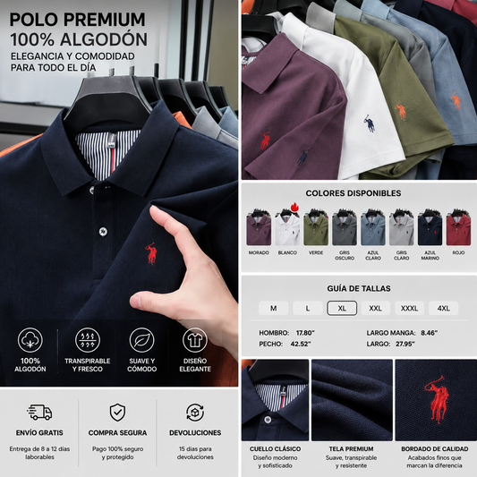 Polo Premium Hombre 100% Algodón | Elegancia, Comodidad y Estilo Casual